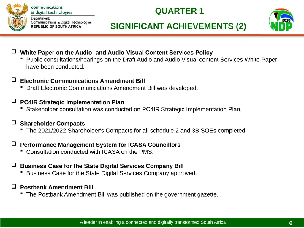PRESENTATION TO THE PORTFOLIO COMMITTEE ON - slide 6 of 31