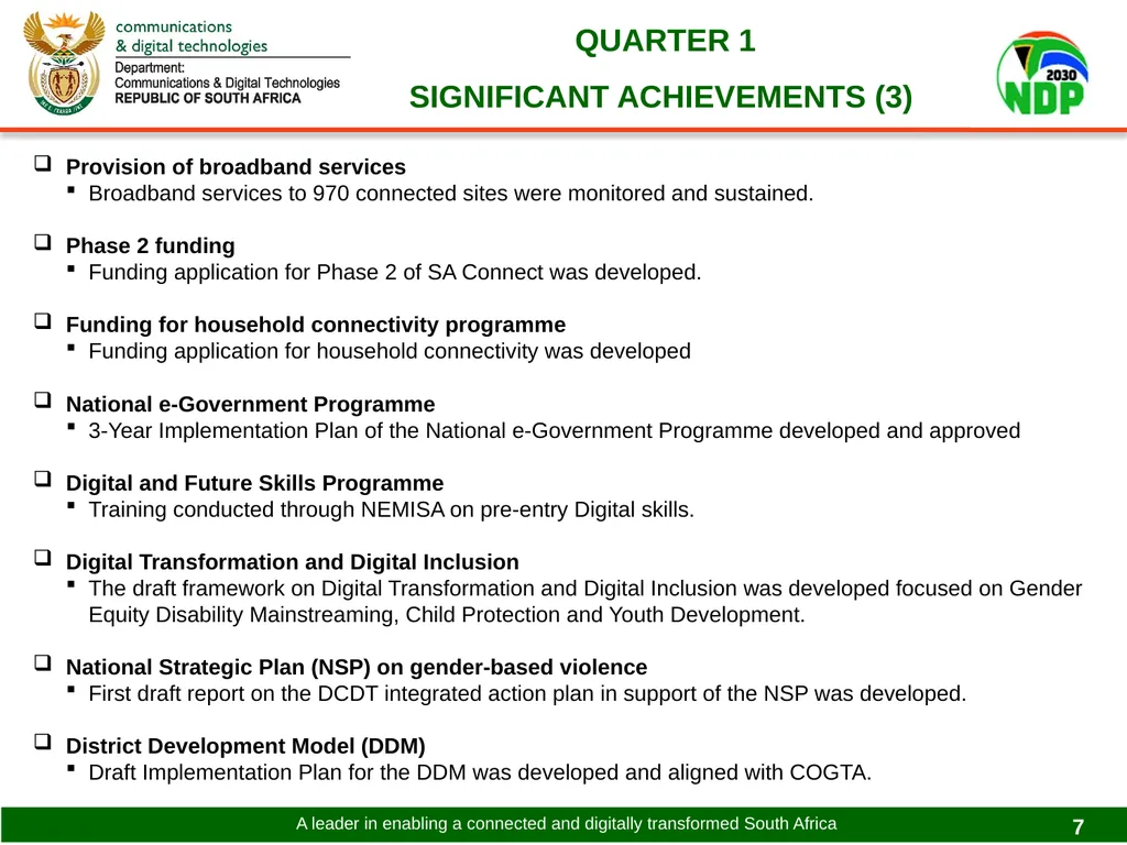 PRESENTATION TO THE PORTFOLIO COMMITTEE ON - slide 7 of 31