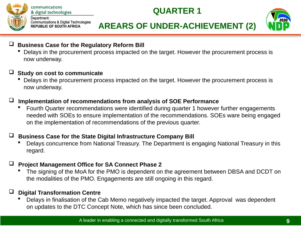 PRESENTATION TO THE PORTFOLIO COMMITTEE ON - slide 9 of 31
