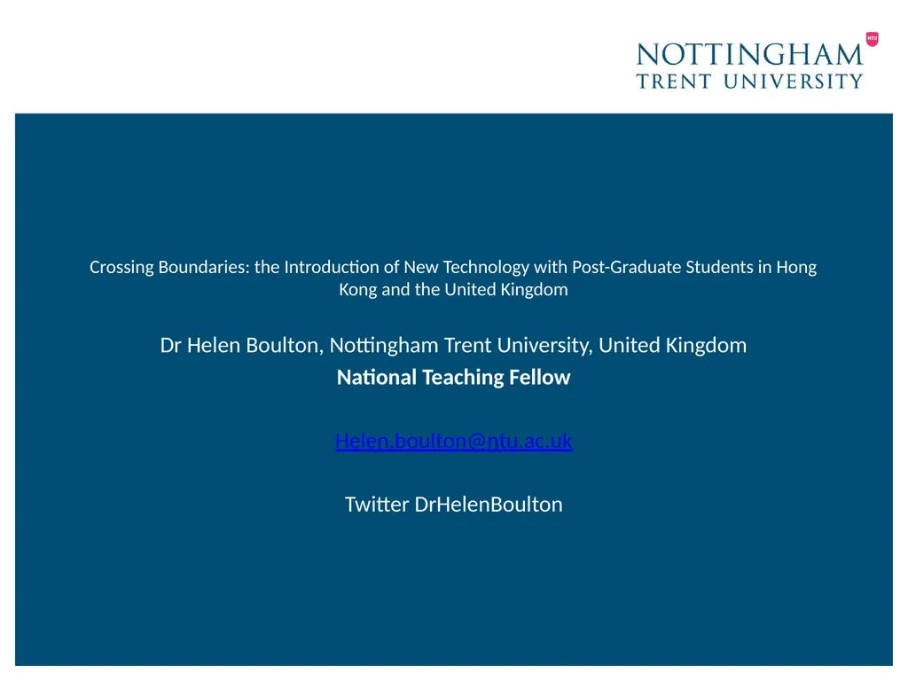 Crossing Boundaries: the Introduction of New - slide 1 of 23
