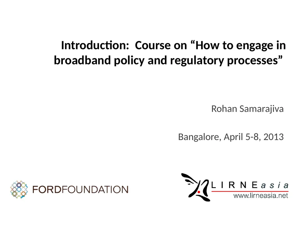 Introduction: Course on “How to engage in - slide 1 of 34