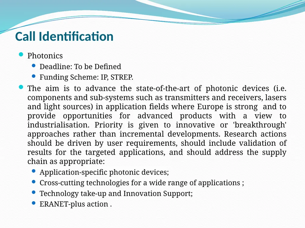 Opportunities on FP7 Theme 3 Challenge 1 Pervasive - slide 12 of 48
