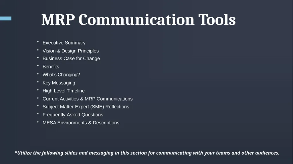 Published as of 9/30/2022 Communications Reference - slide 5 of 25