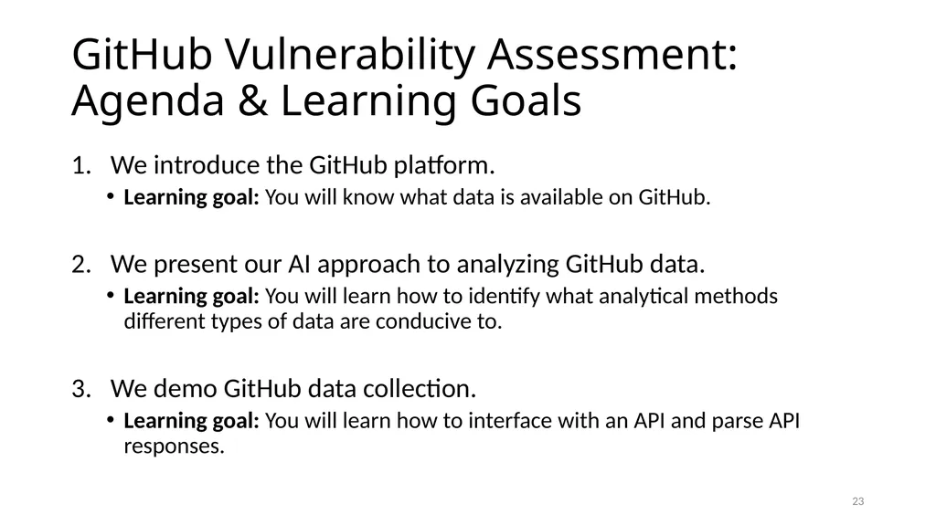 Smart Vulnerability Assessment for OS/VM, GitHub, - slide 23 of 48