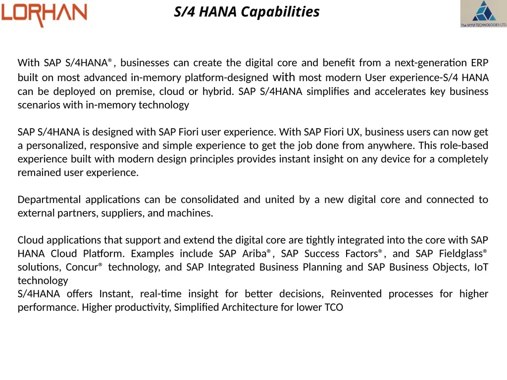 SAP S/4HANA & MINING CAPABILITY Partnered with - slide 4 of 17