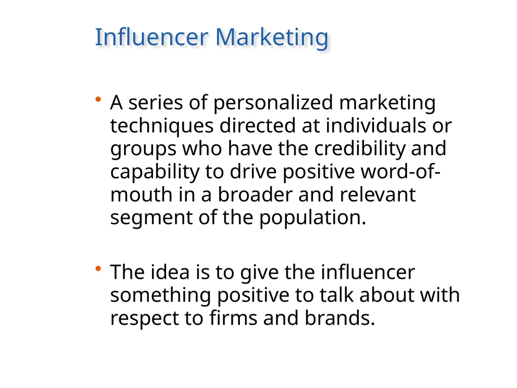 Public Relations, Influencer Marketing, and - slide 12 of 19