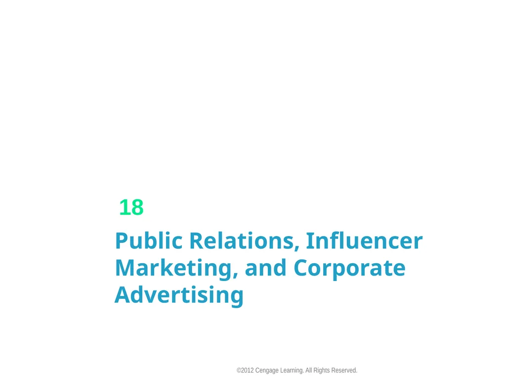 Public Relations, Influencer Marketing, and