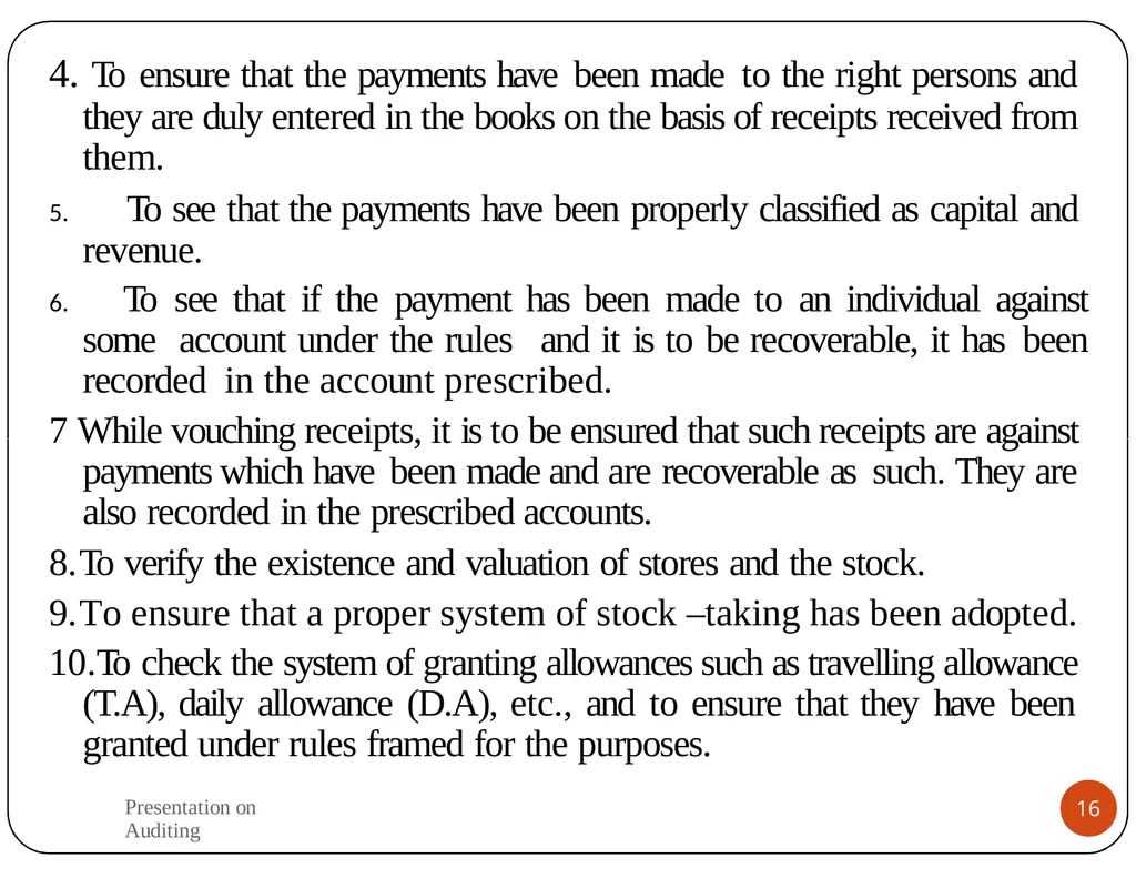 Presentation on Auditing Mr.K.PRABU Assistant - slide 16 of 54