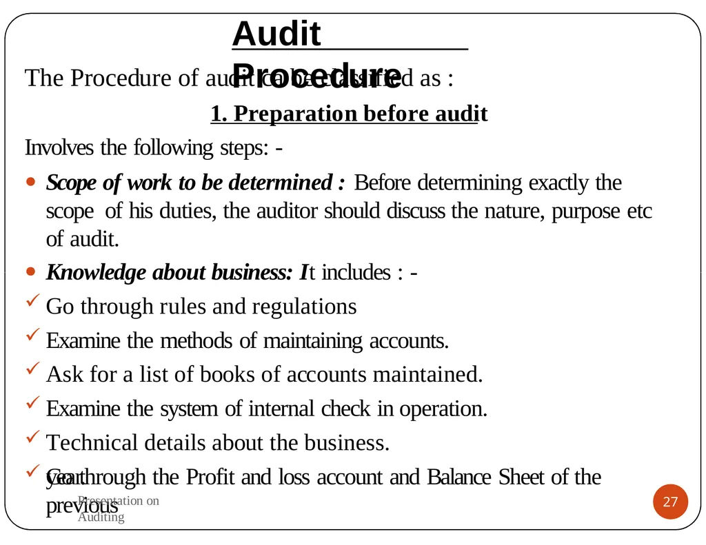 Presentation on Auditing Mr.K.PRABU Assistant - slide 27 of 54