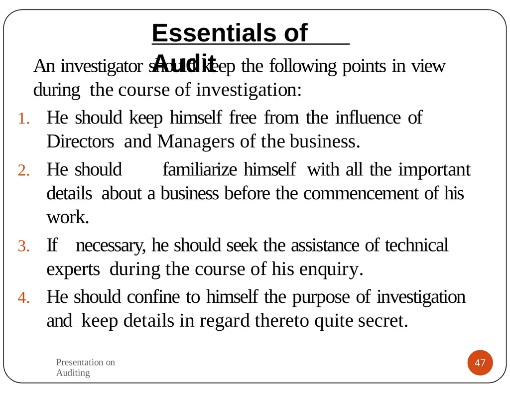 Presentation on Auditing Mr.K.PRABU Assistant - slide 47 of 54