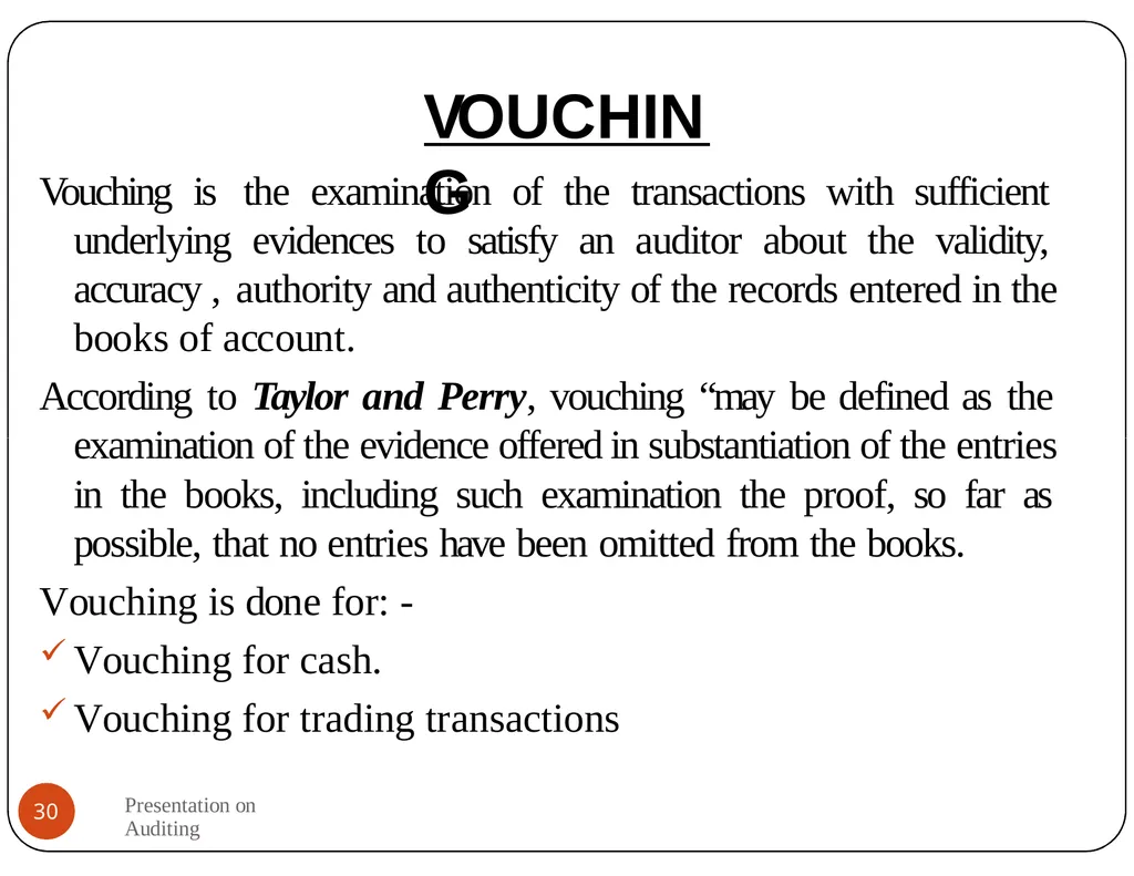 Presentation on Auditing Mr.K.PRABU Assistant - slide 30 of 54