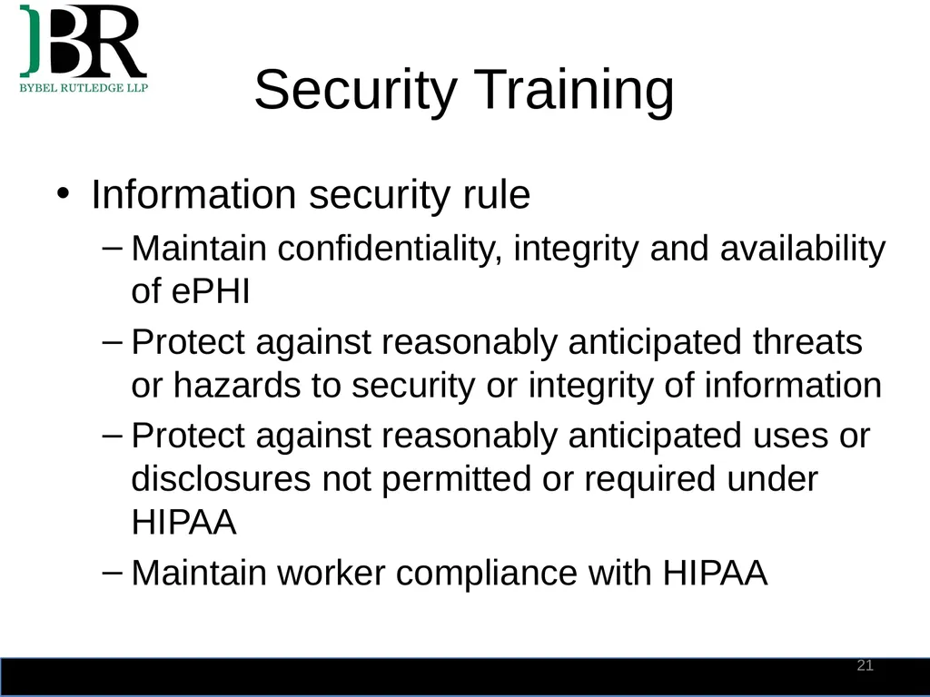 HIPAA Privacy and Security Summit 2018 HIPAA - slide 21 of 30