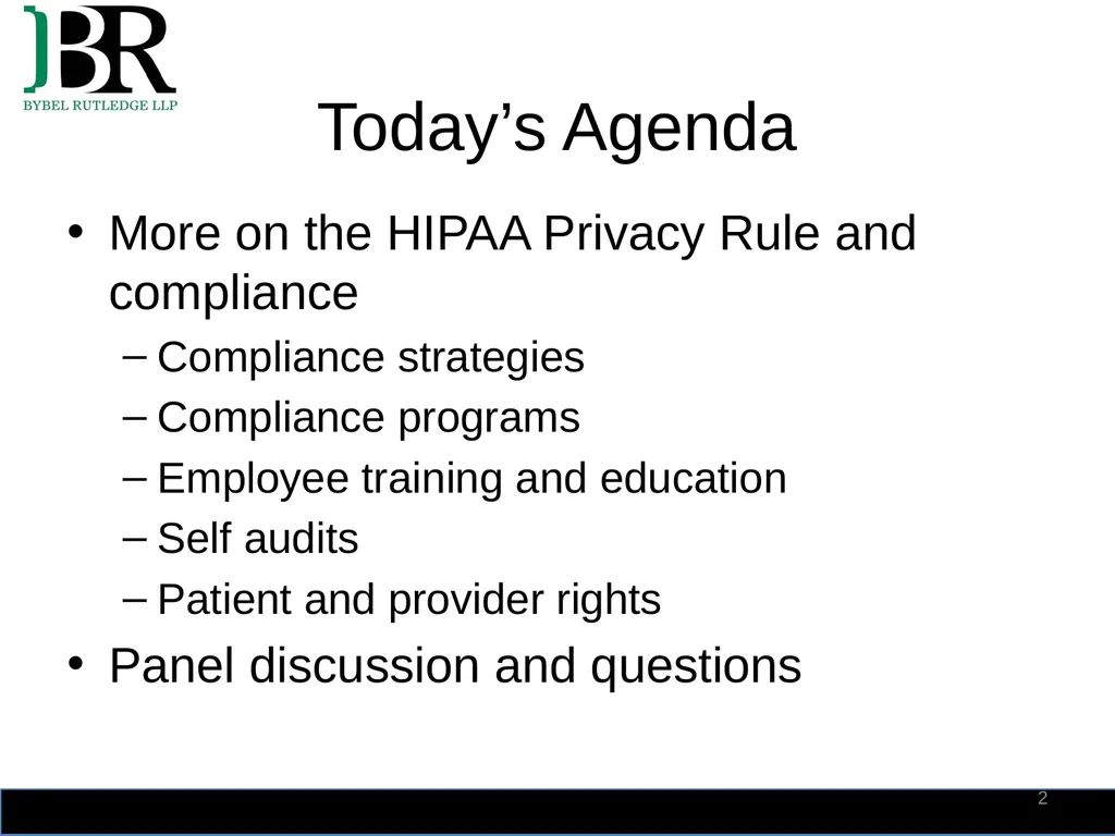 HIPAA Privacy and Security Summit 2018 HIPAA - slide 2 of 30