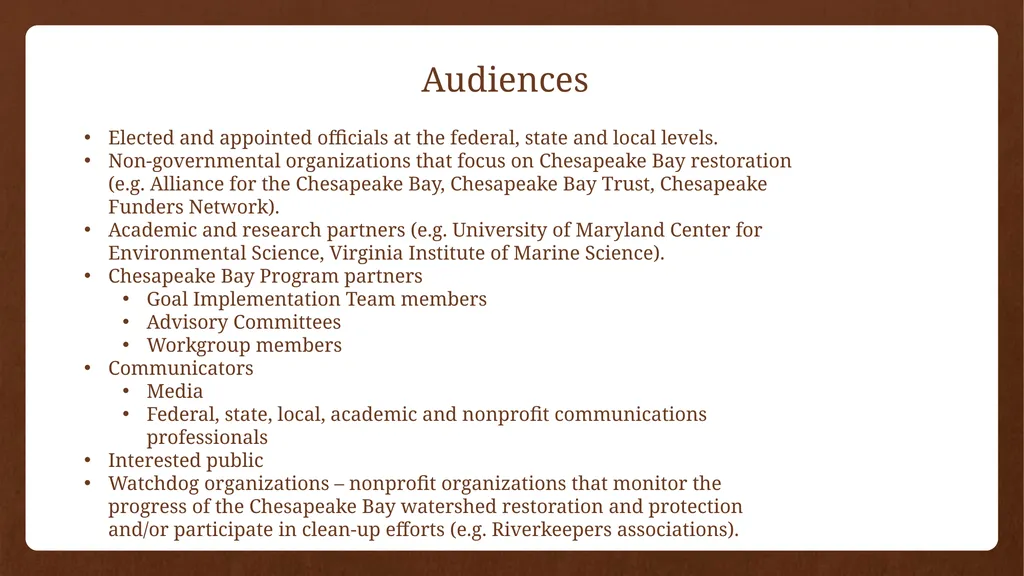 CBP Strategic Communications Plan 2016-2021 Rachel - slide 8 of 14