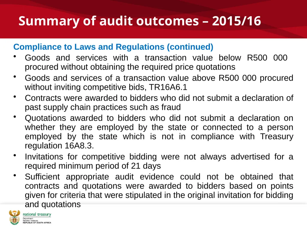 2015/16 POST AUDIT DEBRIEF CFO Forum: National - slide 11 of 16