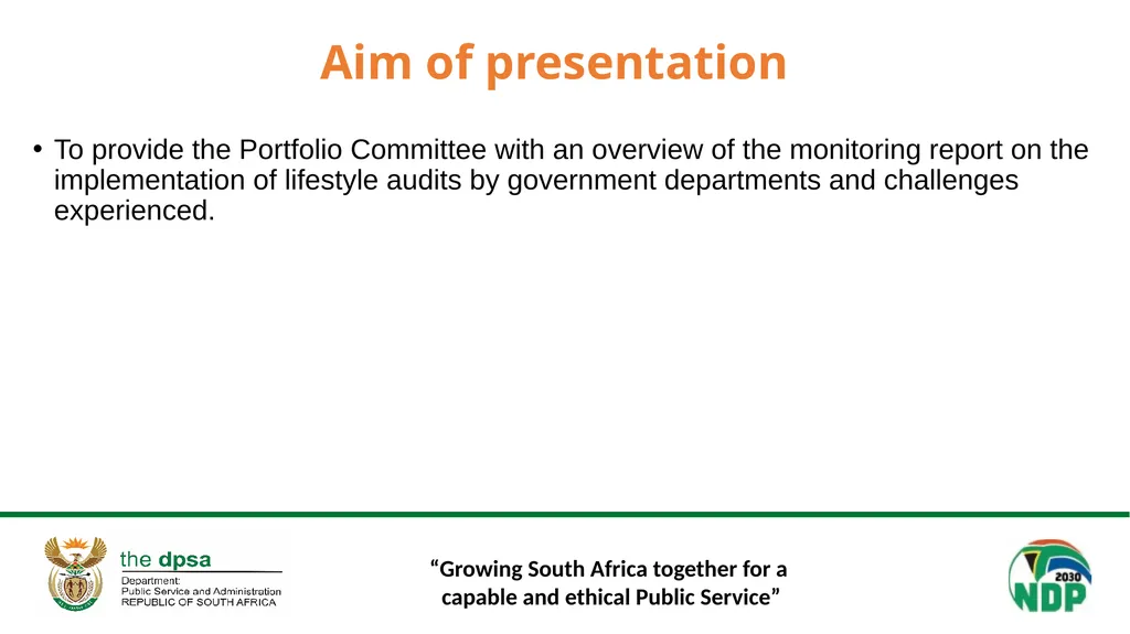 “Growing South Africa together for a capable and - slide 2 of 24