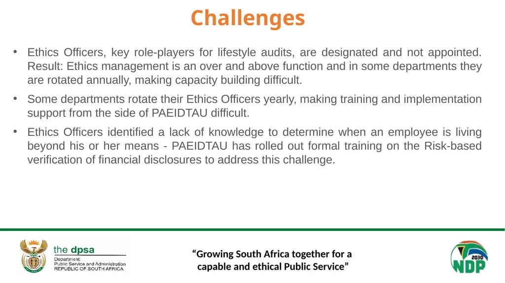 “Growing South Africa together for a capable and - slide 20 of 24