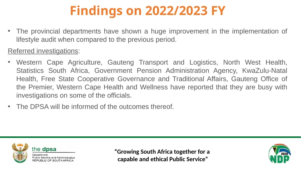 “Growing South Africa together for a capable and - slide 19 of 24