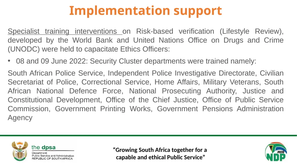 “Growing South Africa together for a capable and - slide 10 of 24