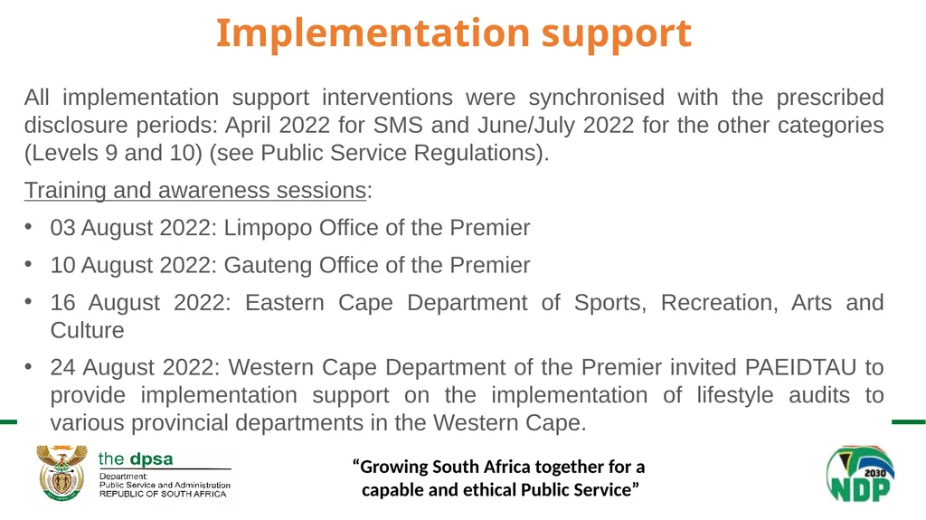 “Growing South Africa together for a capable and - slide 8 of 24