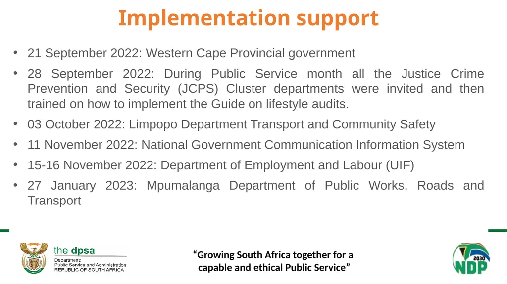 “Growing South Africa together for a capable and - slide 9 of 24