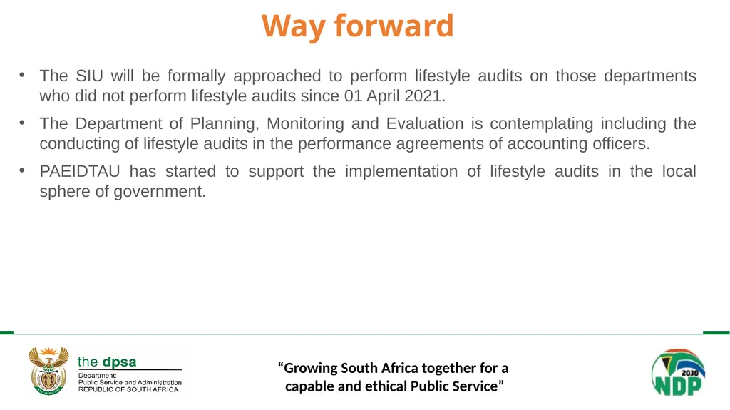 “Growing South Africa together for a capable and - slide 22 of 24