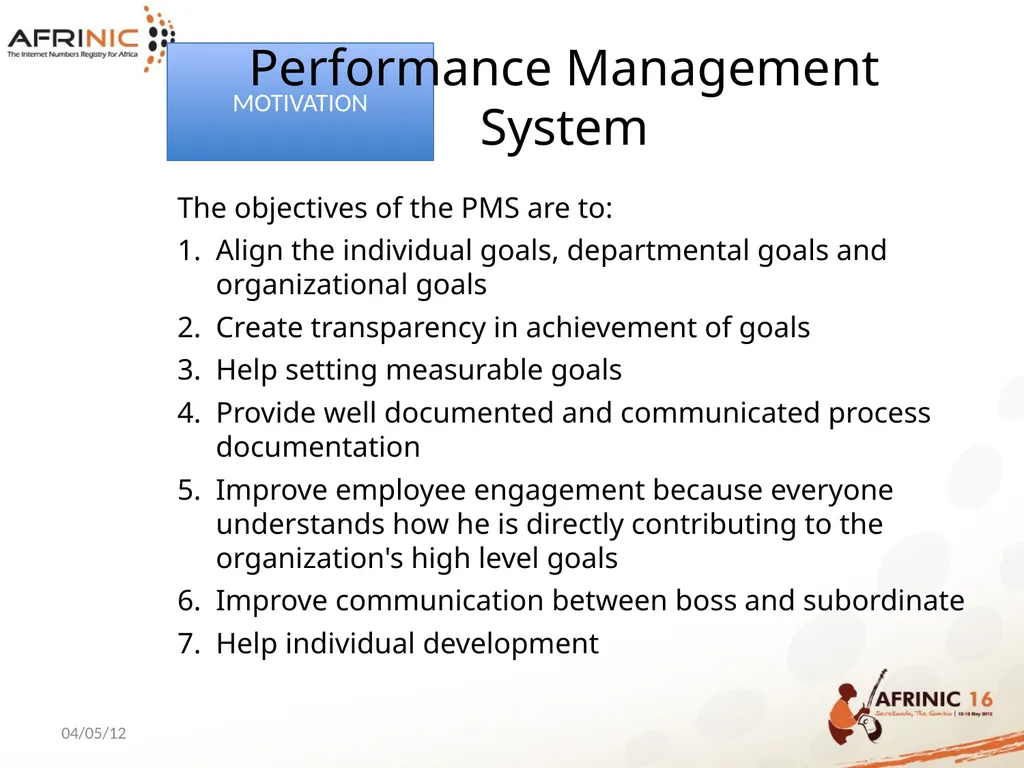 AFRINIC HUMAN RESOURCES PRESENTATION Table of - slide 16 of 36
