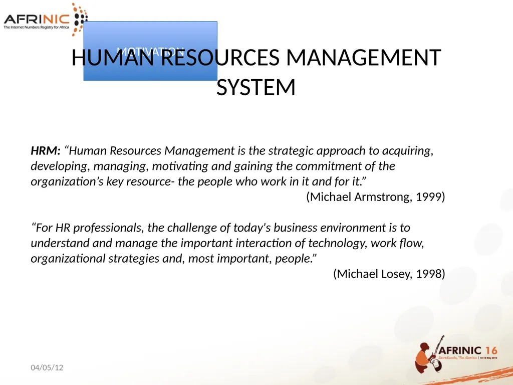 AFRINIC HUMAN RESOURCES PRESENTATION Table of - slide 25 of 36