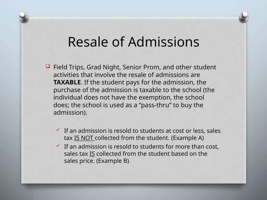 SALES TAX GUIDELINES FOR SCHOOL DISTRICTS - slide 11 of 15