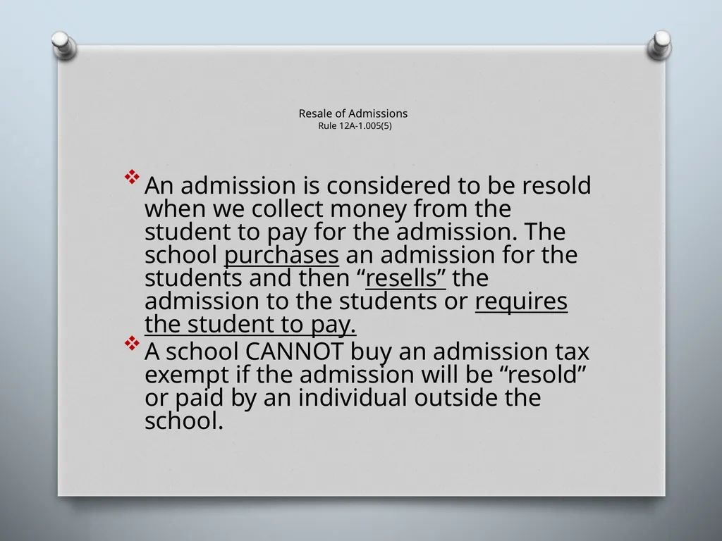 SALES TAX GUIDELINES FOR SCHOOL DISTRICTS - slide 10 of 15