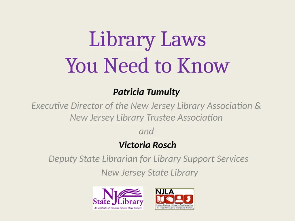 Library Laws You Need to Know Patricia Tumulty