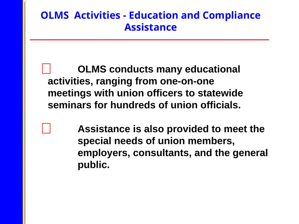U.S. Department of Labor Office of - slide 12 of 49