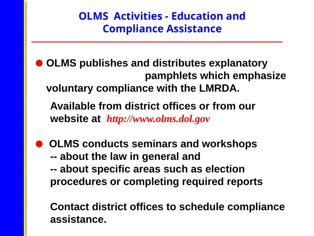U.S. Department of Labor Office of - slide 13 of 49