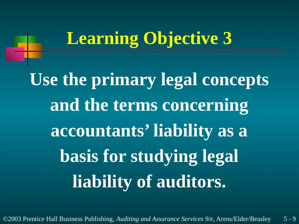 Legal Liability Chapter 5 Learning Objective 1 - slide 9 of 37