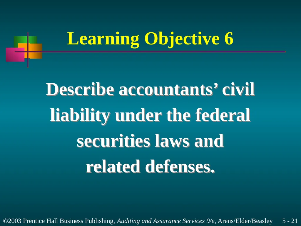 Legal Liability Chapter 5 Learning Objective 1 - slide 21 of 37