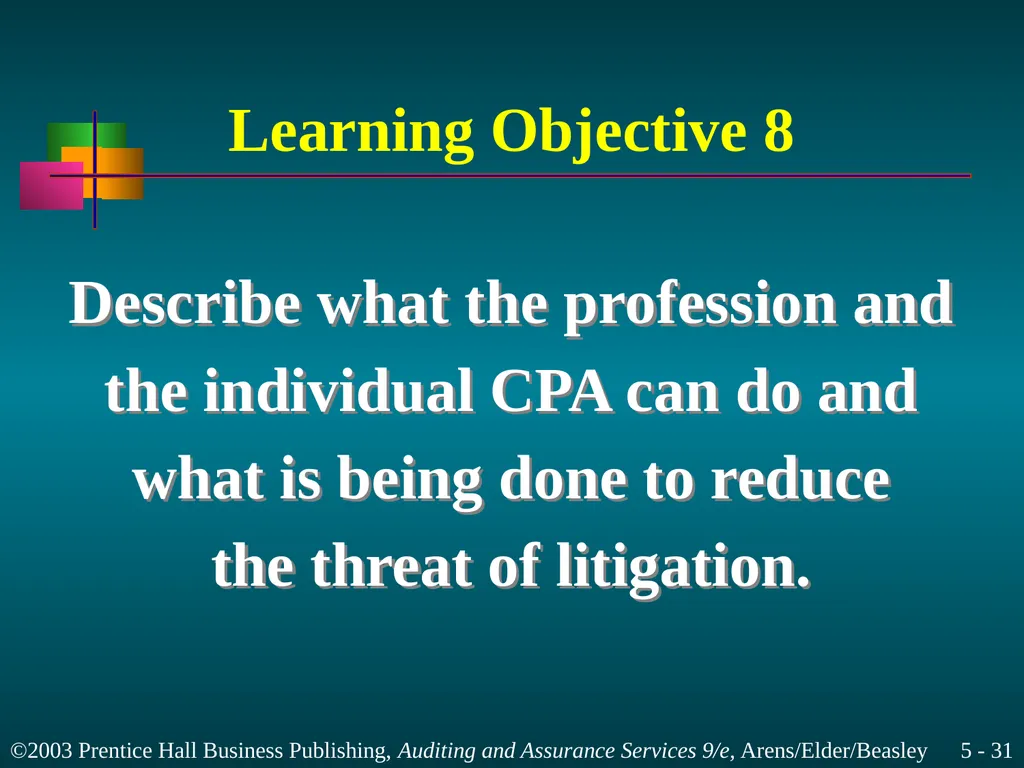 Legal Liability Chapter 5 Learning Objective 1 - slide 31 of 37