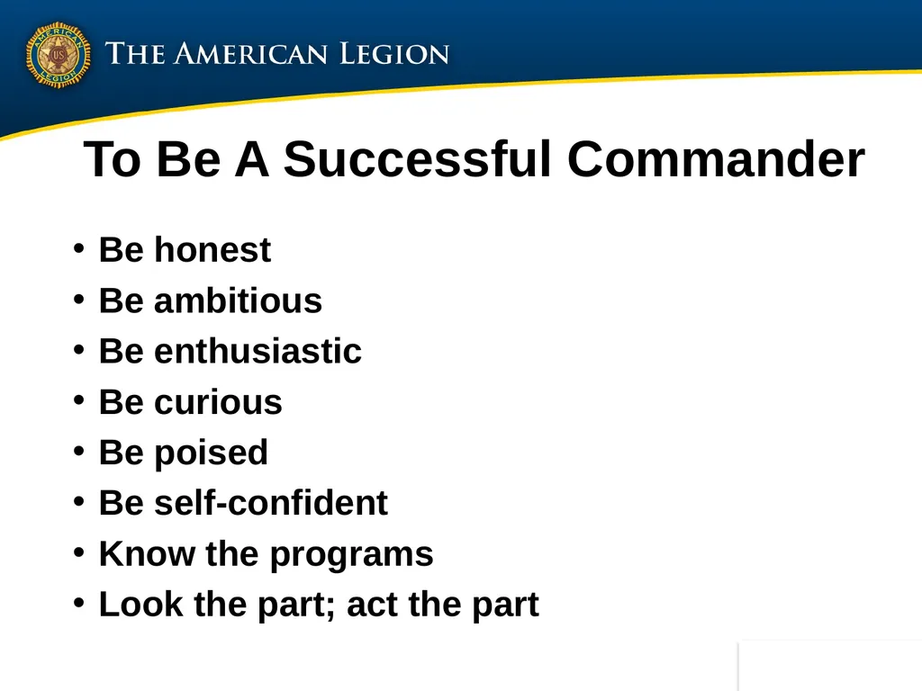 Post Commander Course Updated April 2020 Getting - slide 65 of 88