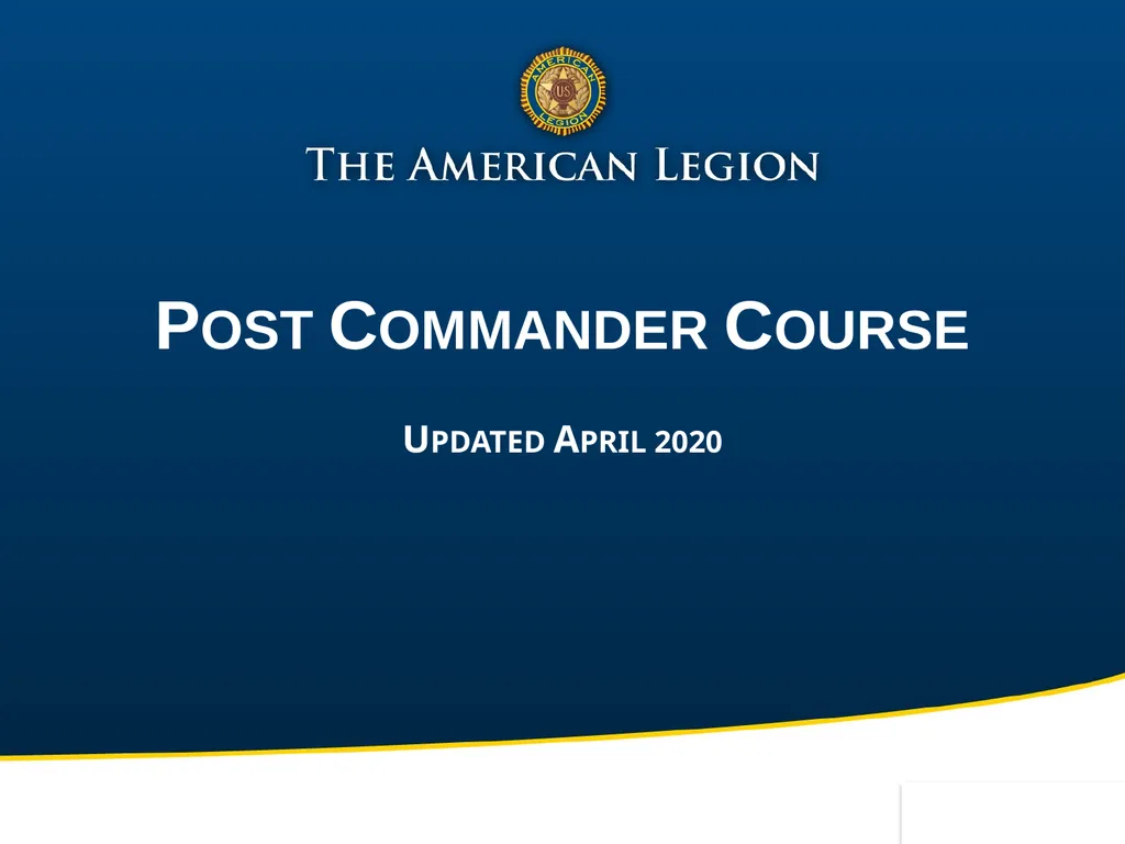 Post Commander Course Updated April 2020 Getting - slide 1 of 88