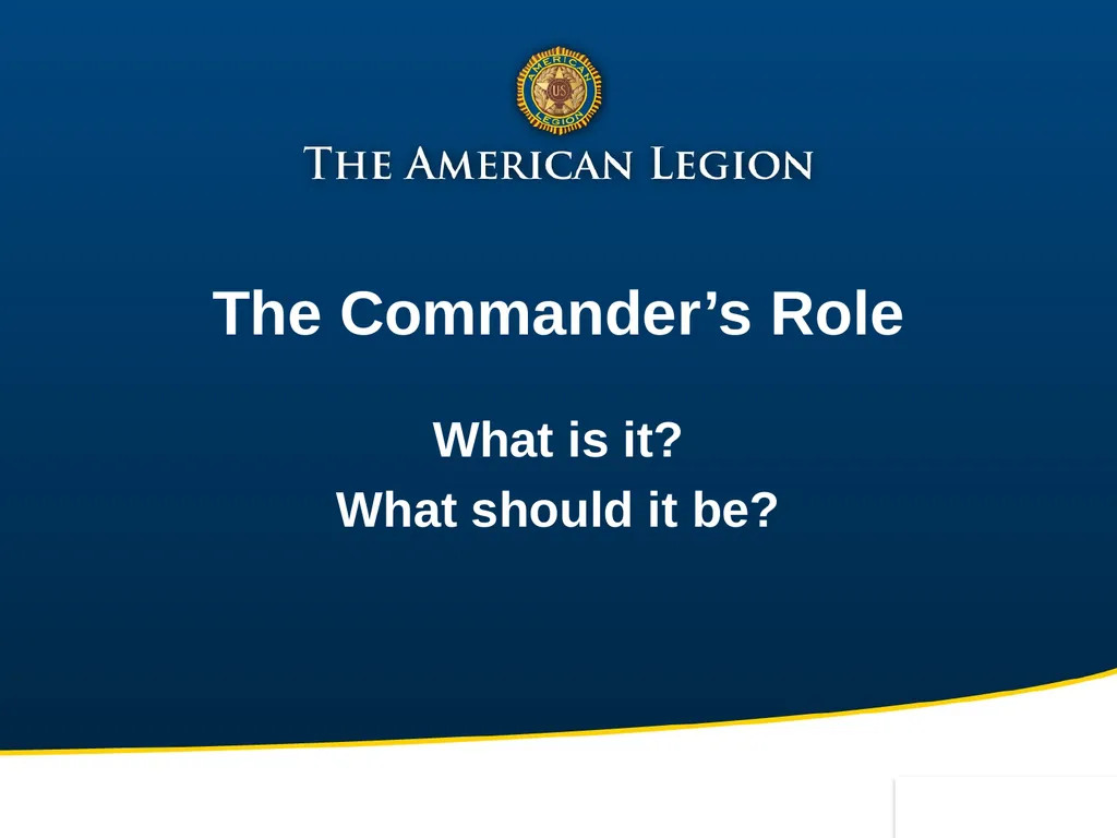 Post Commander Course Updated April 2020 Getting - slide 14 of 88