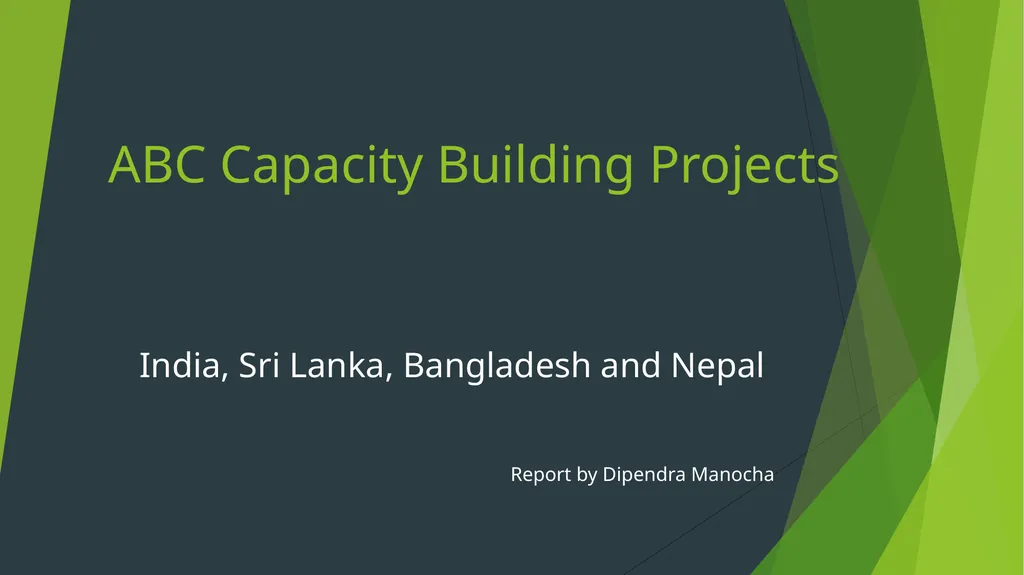 ABC Capacity Building Projects India, Sri Lanka, - slide 1 of 9