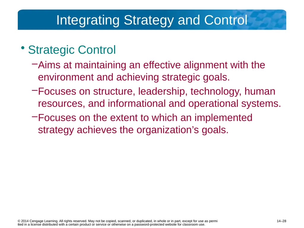 14–2 © 2014 Cengage Learning. All rights reserved. - slide 28 of 35