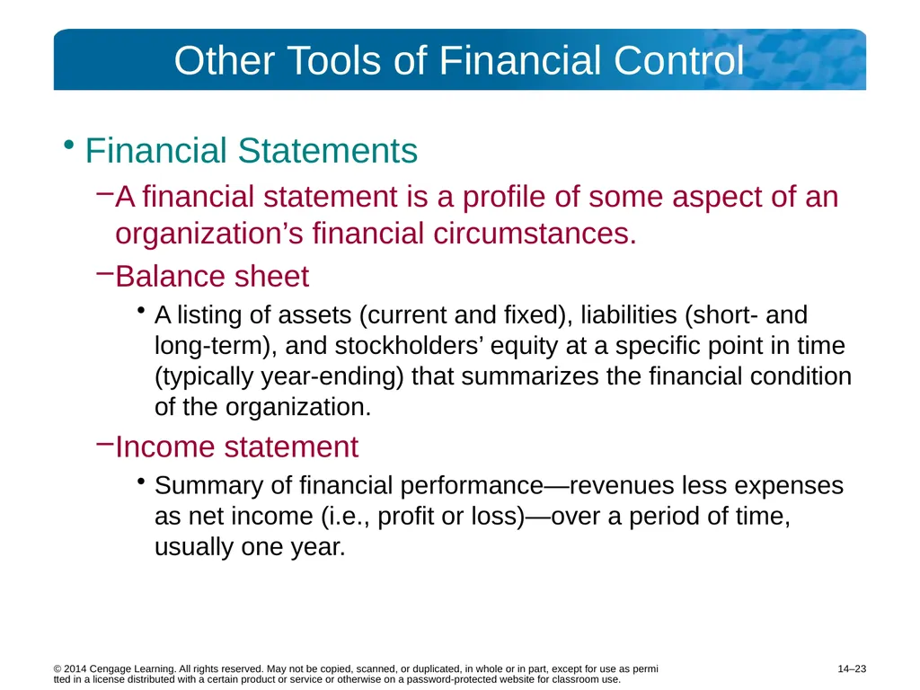 14–2 © 2014 Cengage Learning. All rights reserved. - slide 23 of 35