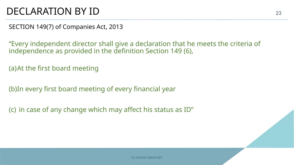 ACAE Corporate Laws Virtual Conclave September 16, - slide 23 of 82