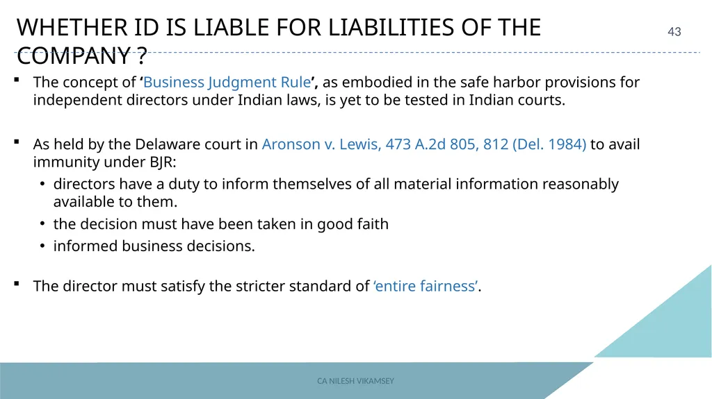 ACAE Corporate Laws Virtual Conclave September 16, - slide 43 of 82