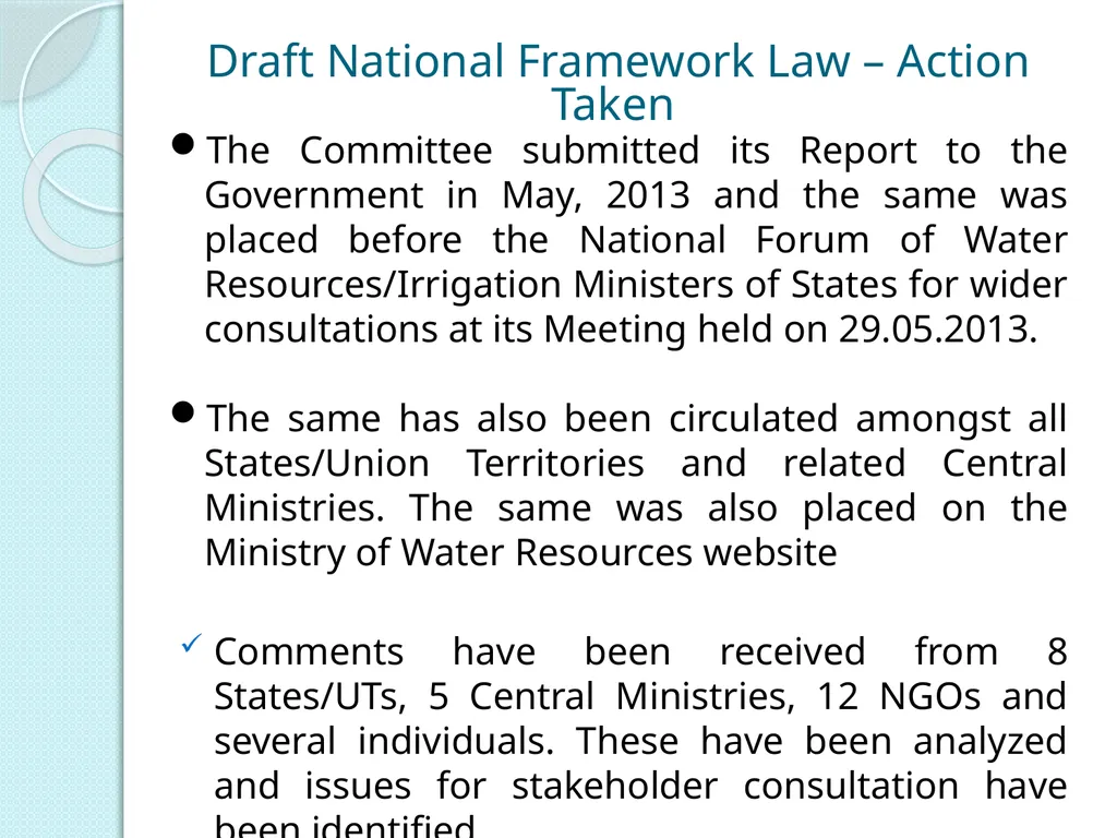 NATIONAL WATER FRAMEWORK LAW By Dr. B. Rajender, - slide 15 of 18