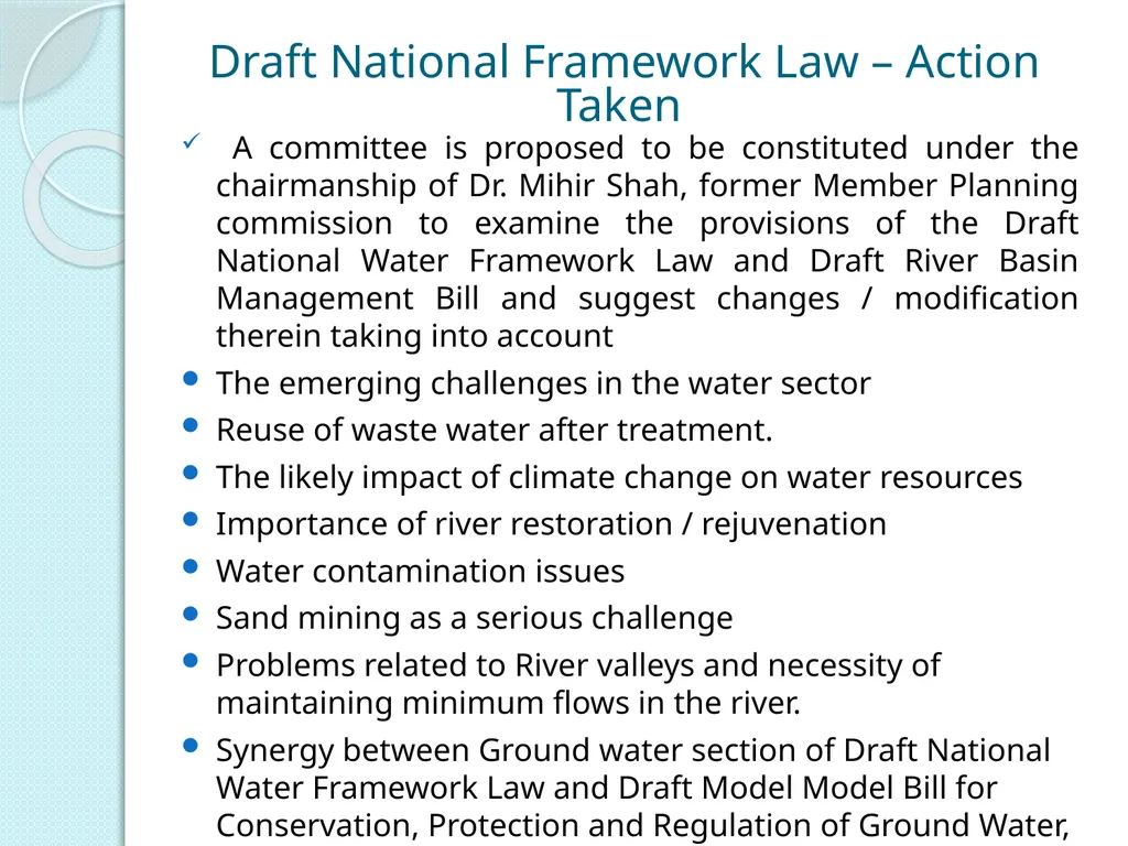 NATIONAL WATER FRAMEWORK LAW By Dr. B. Rajender, - slide 17 of 18