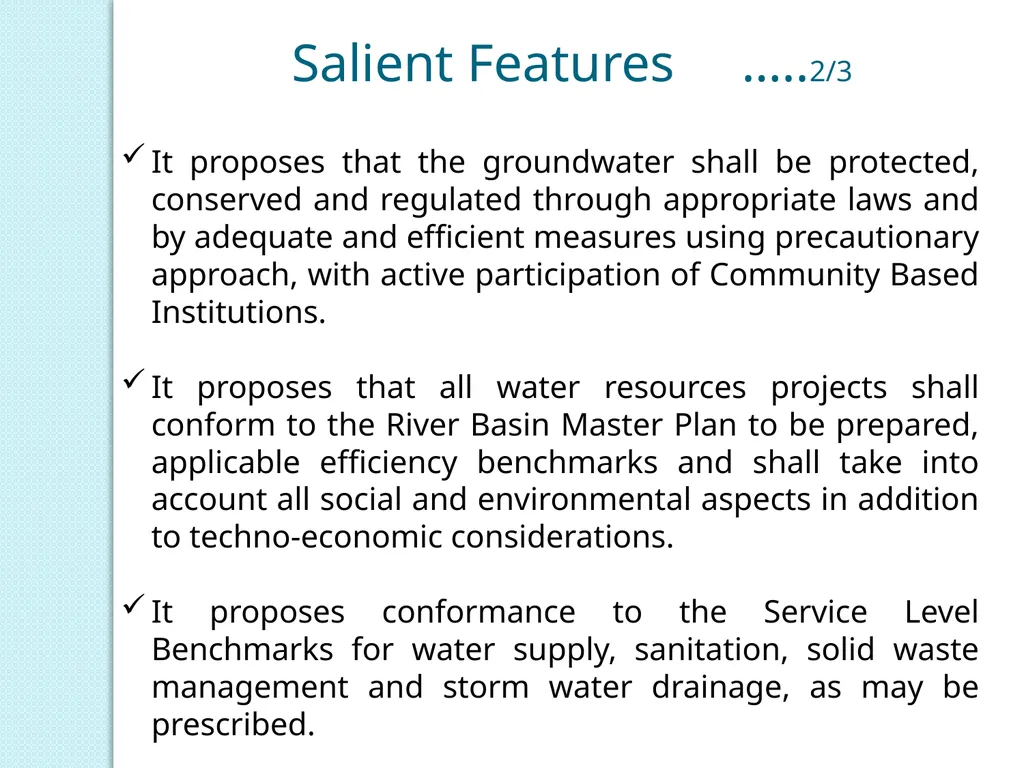 NATIONAL WATER FRAMEWORK LAW By Dr. B. Rajender, - slide 13 of 18