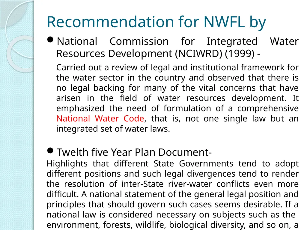 NATIONAL WATER FRAMEWORK LAW By Dr. B. Rajender, - slide 8 of 18