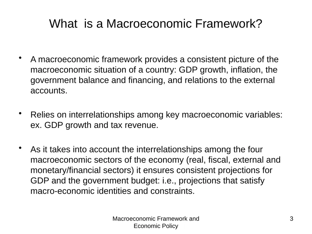 Tunisia - Macroeconomic and Fiscal Framework Mario - slide 3 of 31