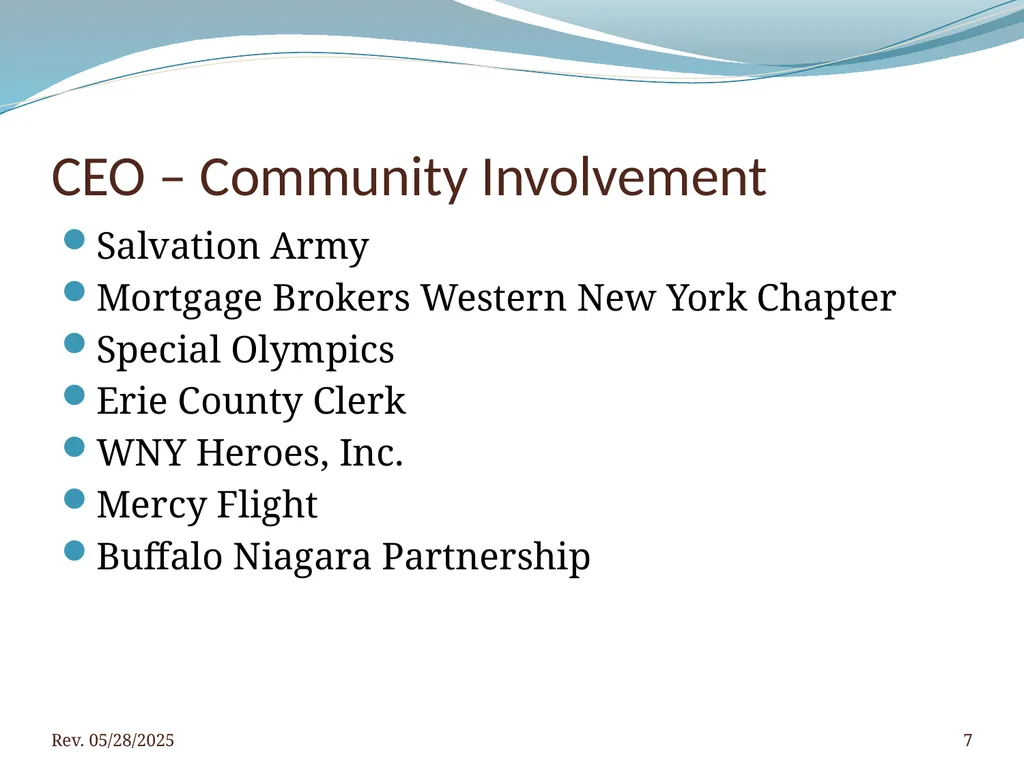 2016 BNAR Officer and Director Workshop Contents - slide 7 of 52